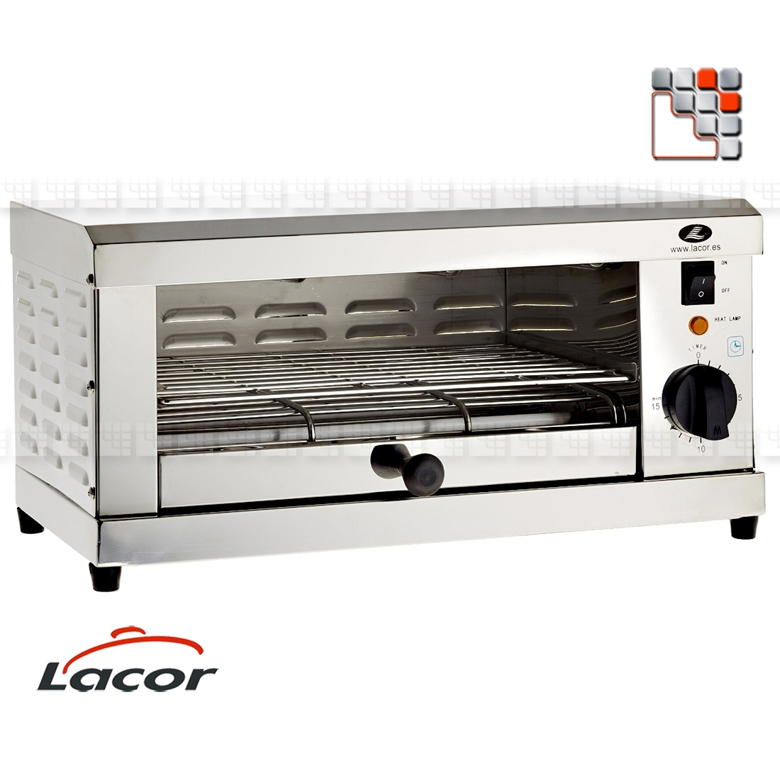 Lacor 69172 Grille-pain électrique horizontal à grille unique, gris, 2400 W