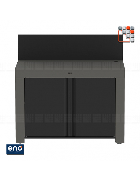 Meuble Mobile FELIX Gris Metal ENO E07-PMAP12070 ENO®  Planchas ENO et Chariots Bois Inox