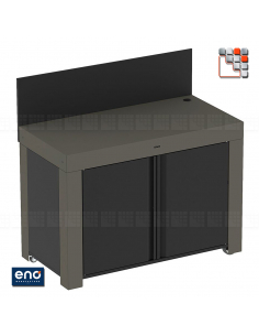 Meuble Mobile FELIX Gris Metal ENO E07-PMAP12070 ENO®  Planchas ENO et Chariots Bois Inox