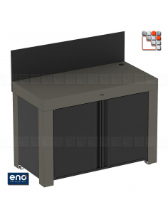 Mobile Furniture FELIX Gray Metal ENO E07-PMAP12070 ENO® Planchas ENO and Stainless Steel Trolleys