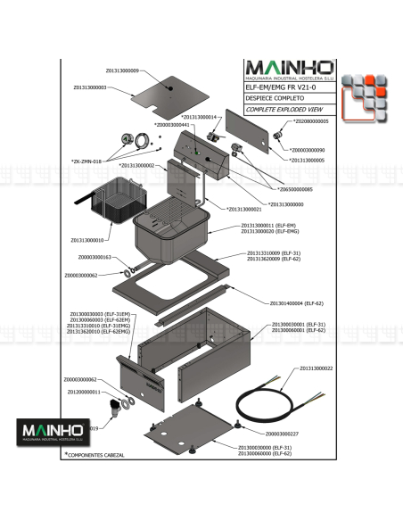 ELF ECO LINE MAINHO Fryer Stainless Steel Housing