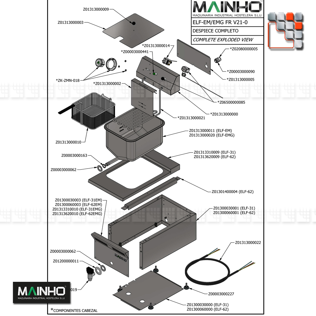 ELF ECO LINE MAINHO Fryer Stainless Steel Housing